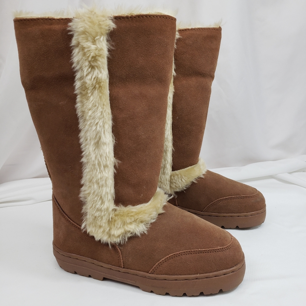 NEW Style & Co. Winter Faux Suede & Fur Mid Calf Boots